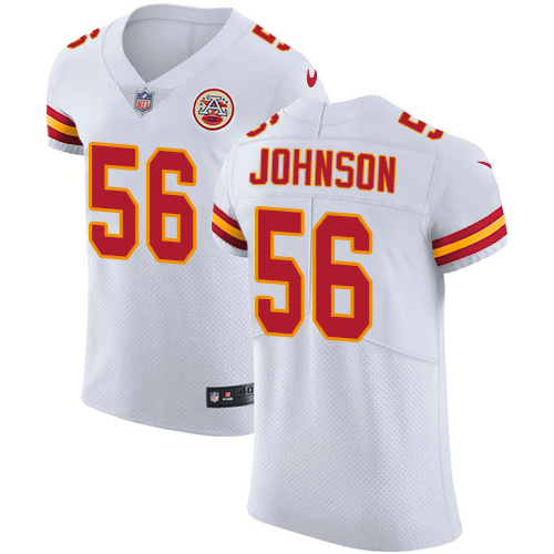 Nike Chiefs #56 Derrick Johnson White Men's Stitched NFL Vapor Untouchable Elite Jersey